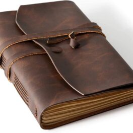 RILIHO Leather Journal Notebooks for Work, A5 Size Diary, 6x8.1 Inch, Genuine Leather Journals for Writing, Vintage Style Personalized Journal, Ideal for Women and Men, Artists, Travelers, Dark Brown