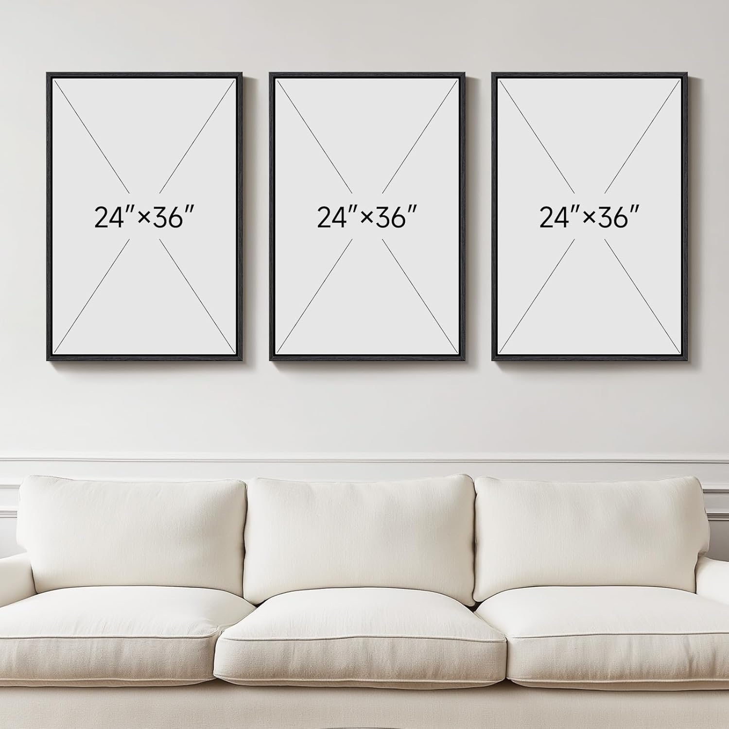 Large Framed Modern Abstract Wall Art for Living Room, Minimalist Bright Style Prints Wall Paintings Artwork for Walls, Silver Gray Contemporary Luxury Pictures for Hallway, Office Wall Decor 24x36 In - Image 3