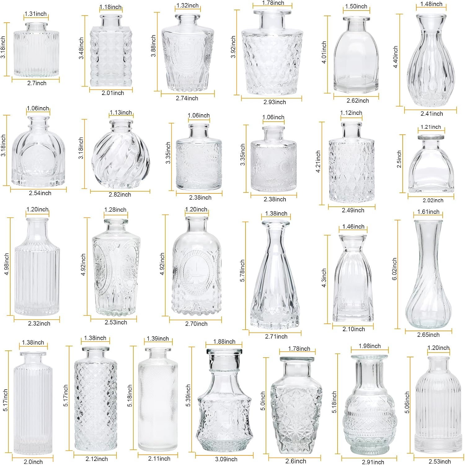 Glass Bud Vase Set of 32 pcs,Bud Vases in Bulk,Small Vases for Centerpieces, Mini Flower Vase Bulk for Rustic Wedding Home Table Decorations - Image 2